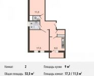 2-комнатная квартира площадью 53 кв.м, Базовская ул., 15 | цена 6 848 000 руб. | www.metrprice.ru