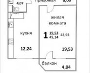 1-комнатная квартира площадью 45 кв.м, Народная ул., 23 | цена 3 207 409 руб. | www.metrprice.ru