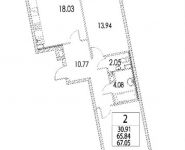 2-комнатная квартира площадью 67.9 кв.м, ул Архитектора Щусева, д. 2к 3 | цена 18 170 040 руб. | www.metrprice.ru