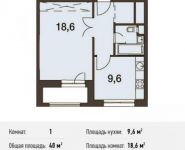 1-комнатная квартира площадью 40 кв.м, Волоколамское ш., 67АС1 | цена 7 257 540 руб. | www.metrprice.ru
