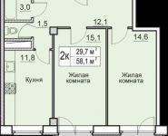 2-комнатная квартира площадью 58.1 кв.м, Слободка ул., ДВЛ23 | цена 3 131 000 руб. | www.metrprice.ru