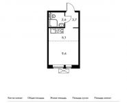 1-комнатная квартира площадью 19.8 кв.м, жилой комплекс Мякинино Парк, 1 | цена 3 455 100 руб. | www.metrprice.ru