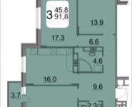 3-комнатная квартира площадью 91.3 кв.м, 9 мая, 12Б | цена 8 034 400 руб. | www.metrprice.ru