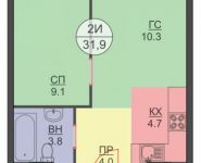 2-комнатная квартира площадью 31 кв.м, Авангардная ул., К7 | цена 3 030 500 руб. | www.metrprice.ru