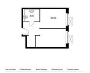 1-комнатная квартира площадью 34.8 кв.м, Летчика Грицевца ул. | цена 3 389 520 руб. | www.metrprice.ru