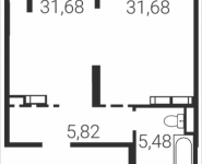 1-комнатная квартира площадью 42.98 кв.м, Татьянин Парк, 14 | цена 4 603 458 руб. | www.metrprice.ru