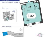 1-комнатная квартира площадью 51.8 кв.м, Староалексеевская улица, вл5 | цена 12 416 460 руб. | www.metrprice.ru