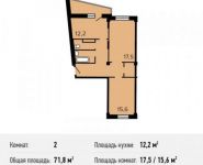 2-комнатная квартира площадью 71.8 кв.м, Тихонравова ул. (Юбилейный мкр) | цена 5 040 360 руб. | www.metrprice.ru