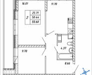 2-комнатная квартира площадью 55.6 кв.м, Омская, 10 | цена 5 671 200 руб. | www.metrprice.ru