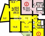 3-комнатная квартира площадью 87.9 кв.м, Сходненская ул., 3 | цена 7 690 000 руб. | www.metrprice.ru