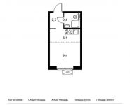 1-комнатная квартира площадью 19.8 кв.м,  | цена 3 011 580 руб. | www.metrprice.ru