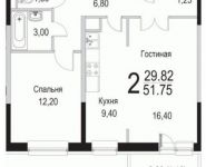 2-комнатная квартира площадью 51.8 кв.м, Барышевская Роща ул. | цена 4 348 750 руб. | www.metrprice.ru