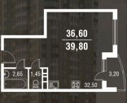 1-комнатная квартира площадью 39 кв.м, Мичуринский 2-й туп., 4 | цена 3 542 200 руб. | www.metrprice.ru