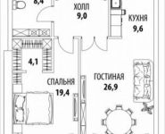 1-комнатная квартира площадью 93 кв.м, Смоленская пл. | цена 63 998 810 руб. | www.metrprice.ru