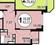 1-комнатная квартира площадью 42 кв.м, Московская ул., С1-2 | цена 3 820 000 руб. | www.metrprice.ru