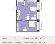 2-комнатная квартира площадью 49.11 кв.м,  | цена 3 938 622 руб. | www.metrprice.ru