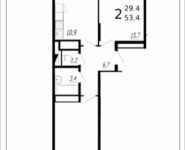 2-комнатная квартира площадью 53.4 кв.м, Колпакова, 44, корп.33 | цена 4 938 145 руб. | www.metrprice.ru