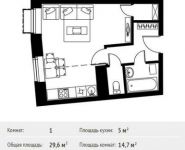 1-комнатная квартира площадью 29.6 кв.м, Фруктовая улица, 1 | цена 3 847 811 руб. | www.metrprice.ru