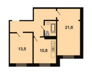 2-комнатная квартира площадью 61.7 кв.м, улица Генерала Антонова, 8 | цена 3 444 350 руб. | www.metrprice.ru