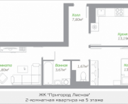 2-комнатная квартира площадью 53.26 кв.м, Володарское шоссе, 4 | цена 4 393 950 руб. | www.metrprice.ru