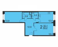 2-комнатная квартира площадью 64 кв.м, Энтузиастов ш., 79К3 | цена 4 622 400 руб. | www.metrprice.ru