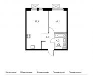 1-комнатная квартира площадью 37.7 кв.м,  | цена 3 834 090 руб. | www.metrprice.ru