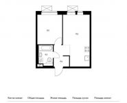 1-комнатная квартира площадью 35.7 кв.м,  | цена 4 405 380 руб. | www.metrprice.ru