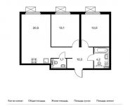 2-комнатная квартира площадью 62.9 кв.м, Полярная ул, 25с17 | цена 9 164 530 руб. | www.metrprice.ru