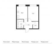 1-комнатная квартира площадью 33.8 кв.м, Ясеневая ул, 14 | цена 5 482 360 руб. | www.metrprice.ru