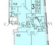 3-комнатная квартира площадью 110.2 кв.м, улица Льва Толстого, 23/7кВ | цена 49 000 000 руб. | www.metrprice.ru
