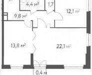 2-комнатная квартира площадью 64 кв.м, Вешняковская ул., 10 | цена 9 966 500 руб. | www.metrprice.ru