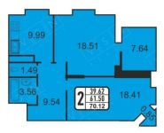 2-комнатная квартира площадью 70 кв.м, Новая ул., 9 | цена 6 426 603 руб. | www.metrprice.ru