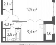 1-комнатная квартира площадью 38.5 кв.м, Вешняковская | цена 6 853 000 руб. | www.metrprice.ru