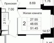 2-комнатная квартира площадью 52.47 кв.м, Щелково платф, 1 | цена 3 567 960 руб. | www.metrprice.ru