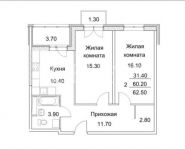 2-комнатная квартира площадью 62.5 кв.м, Добролюбова ул., 32А | цена 4 470 000 руб. | www.metrprice.ru