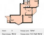 3-комнатная квартира площадью 78.7 кв.м, Учебный переулок, 2 | цена 6 724 920 руб. | www.metrprice.ru