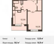 1-комнатная квартира площадью 50.5 кв.м, Мичуринский просп., 26 | цена 16 412 500 руб. | www.metrprice.ru