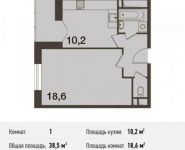 1-комнатная квартира площадью 38.5 кв.м, Новотушинская ул. | цена 3 493 798 руб. | www.metrprice.ru