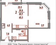 2-комнатная квартира площадью 65 кв.м, Ленинский пр-т, 16 | цена 6 072 900 руб. | www.metrprice.ru