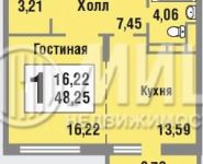 1-комнатная квартира площадью 48.2 кв.м, Боровское ш., К7 | цена 6 000 000 руб. | www.metrprice.ru