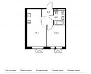 1-комнатная квартира площадью 35.8 кв.м,  | цена 4 263 780 руб. | www.metrprice.ru