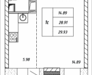 1-комнатная квартира площадью 29.93 кв.м, Омская, 15 | цена 3 322 230 руб. | www.metrprice.ru