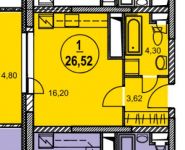 0-комнатная квартира площадью 26 кв.м, Петра Алексеева ул., 12АС1 | цена 4 800 000 руб. | www.metrprice.ru