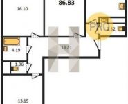 3-комнатная квартира площадью 87 кв.м, Ельнинская улица, 13 | цена 13 364 971 руб. | www.metrprice.ru