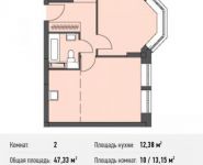 2-комнатная квартира площадью 47.3 кв.м, Донецкая ул., 30С1 | цена 5 537 610 руб. | www.metrprice.ru