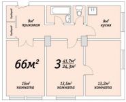 3-комнатная квартира площадью 66 кв.м, Северная площадь, 5А | цена 3 100 000 руб. | www.metrprice.ru
