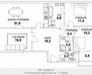 3-комнатная квартира площадью 126 кв.м, улица Николая Химушина, 9к2 | цена 58 430 600 руб. | www.metrprice.ru