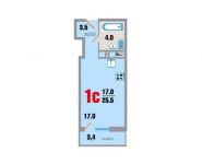 1-комнатная квартира площадью 25.5 кв.м, переулок Рупасовский 2-й, д.5к5 | цена 1 938 000 руб. | www.metrprice.ru