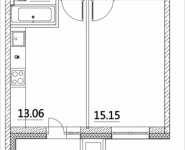 1-комнатная квартира площадью 42.13 кв.м, Лазоревый пр., 3 | цена 8 551 884 руб. | www.metrprice.ru