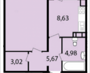 1-комнатная квартира площадью 39.6 кв.м, Широкая улица, 17 | цена 3 241 260 руб. | www.metrprice.ru